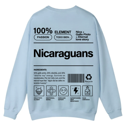 Nicaraguans Unisex Fit  Casual Crewneck Sweatshirt wearishow