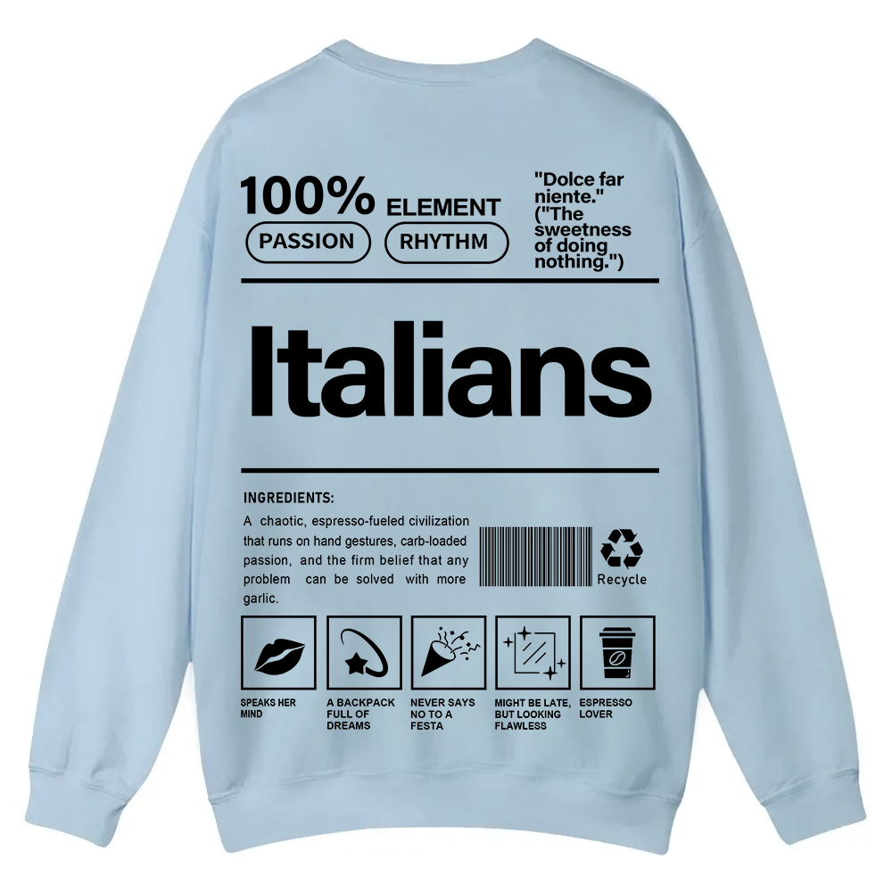 Italians Unisex Fit  Casual Crewneck Sweatshirt wearishow