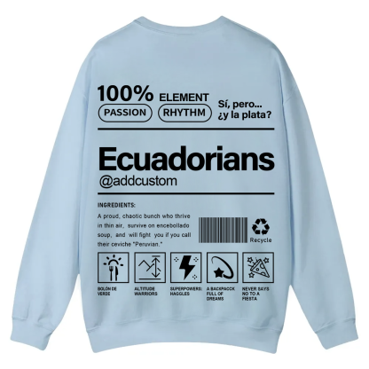 Ecuadorians Addcustom Unisex Fit  Casual Crewneck Sweatshirt wearishow