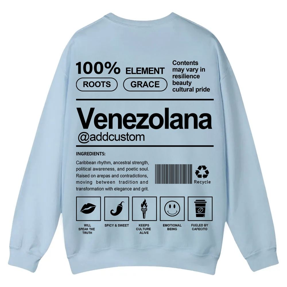 Venezolana Addcustom Unisex Fit  Casual Crewneck Sweatshirt wearishow