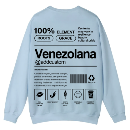 Venezolana Addcustom Unisex Fit  Casual Crewneck Sweatshirt wearishow