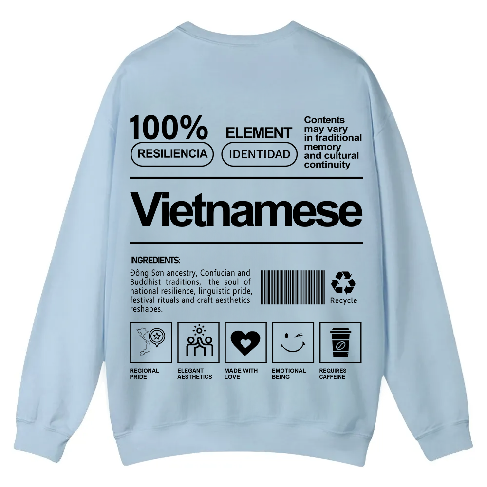 Vietnamese Unisex Fit  Casual Crewneck Sweatshirt wearishow