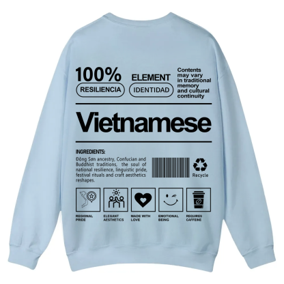 Vietnamese Unisex Fit  Casual Crewneck Sweatshirt wearishow