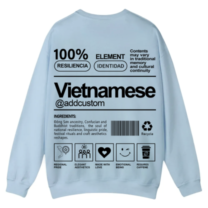 Vietnamese Addcustom Unisex Fit  Casual Crewneck Sweatshirt wearishow