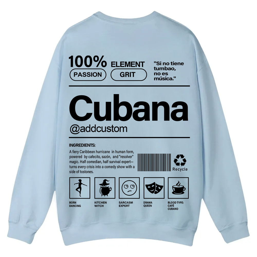Cubana Addcustom Unisex Fit  Casual Crewneck Sweatshirt wearishow