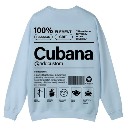 Cubana Addcustom Unisex Fit  Casual Crewneck Sweatshirt wearishow