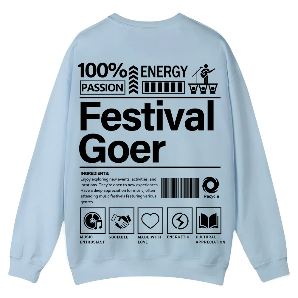 Festival Goer Casual Crewneck Sweatshirt wearishow