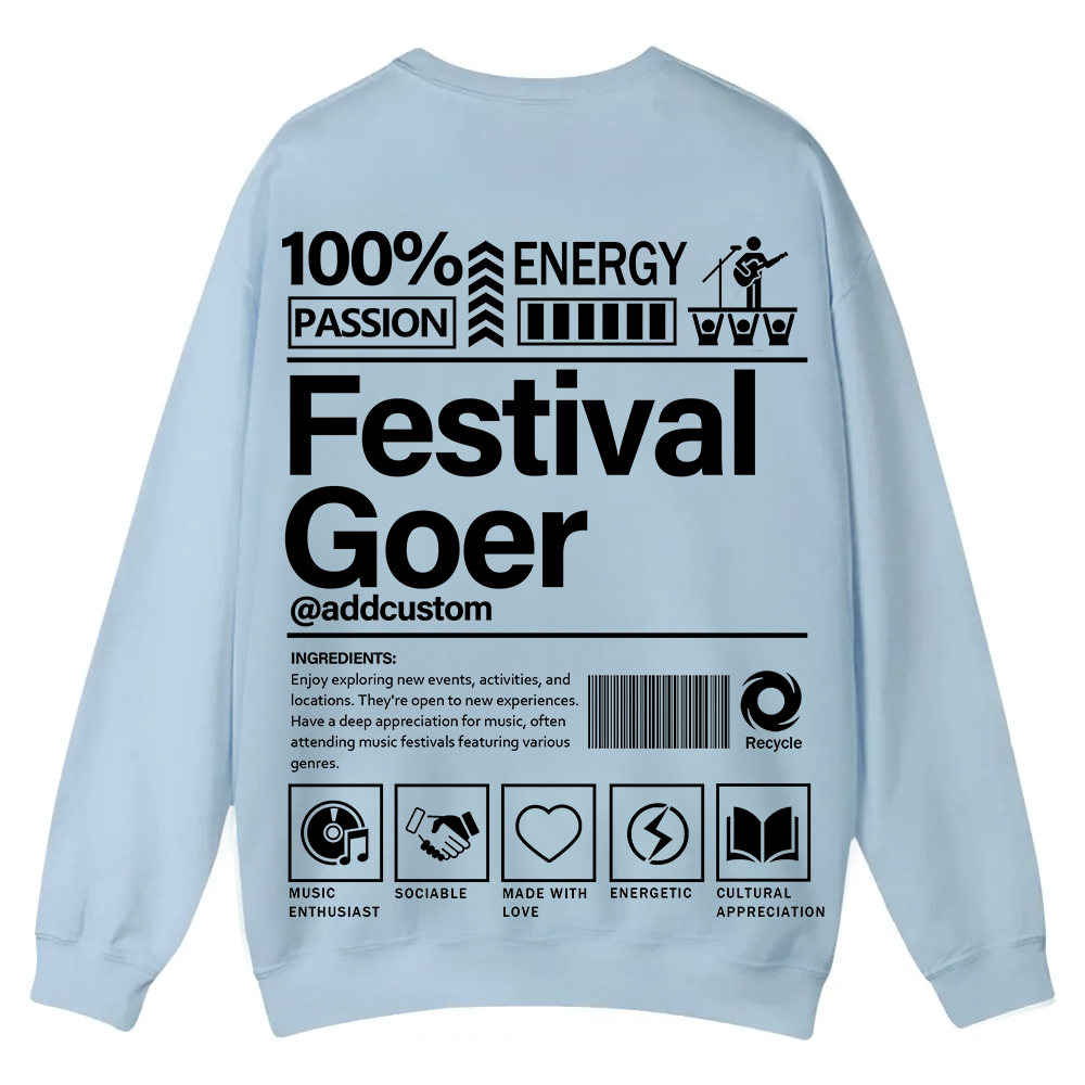 Festival Goer Custom Unisex Casual Crewneck Sweatshirt wearishow
