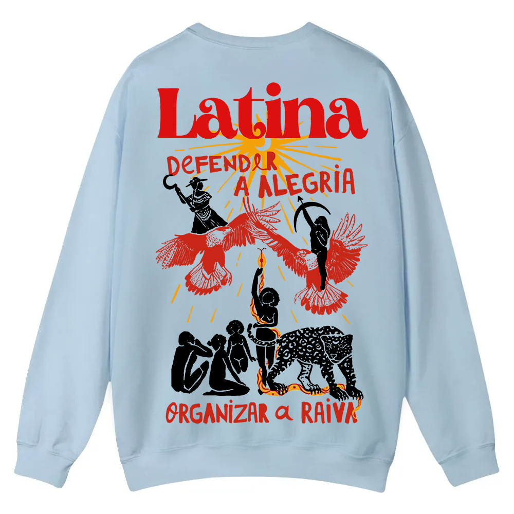 Latina Unisex Fit  Casual Crewneck Sweatshirt wearishow
