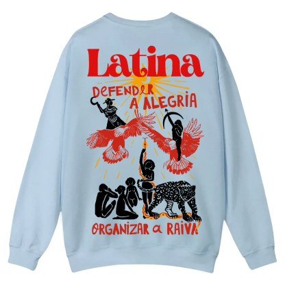Latina Unisex Fit  Casual Crewneck Sweatshirt wearishow