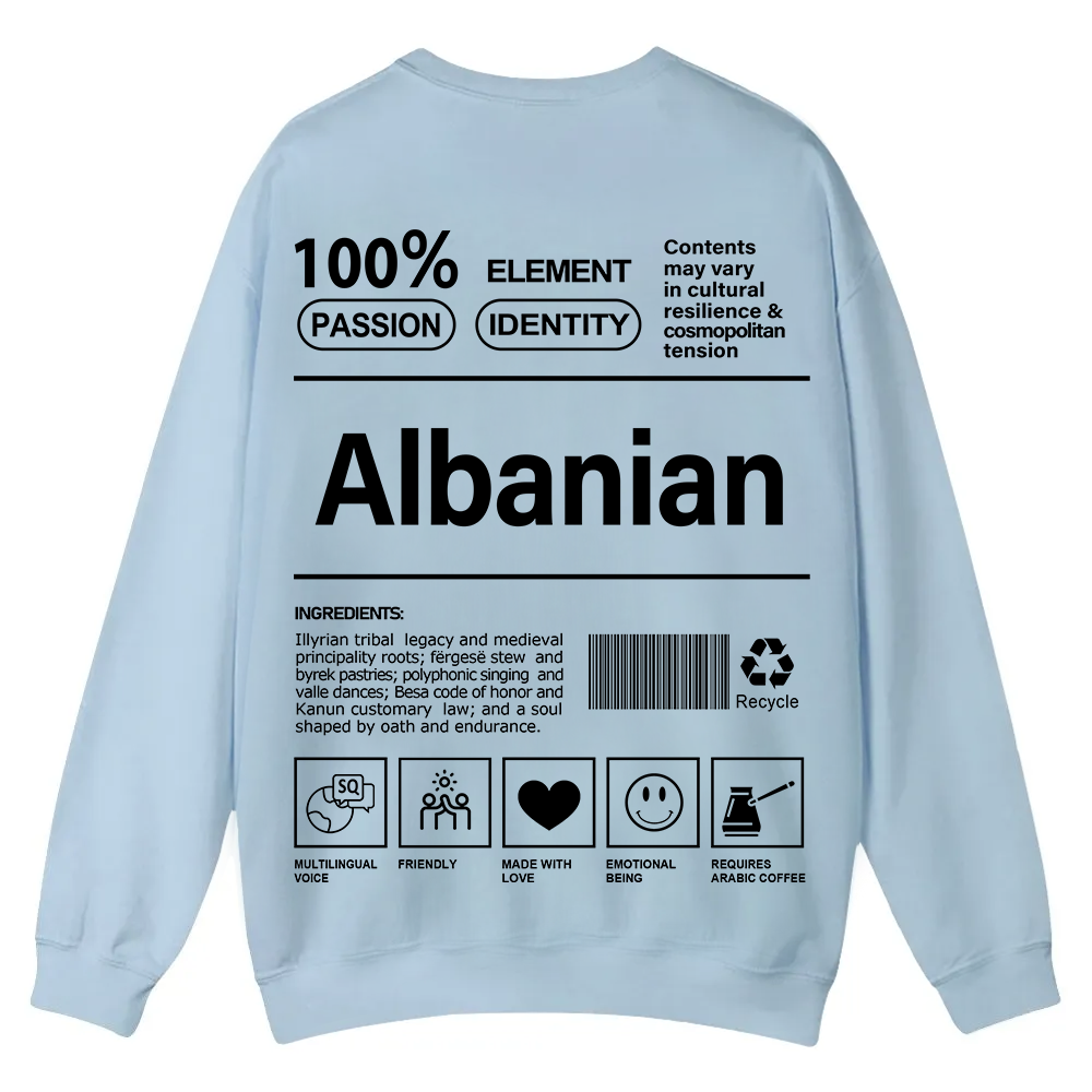 Albanian Unisex Fit  Casual Crewneck Sweatshirt wearishow