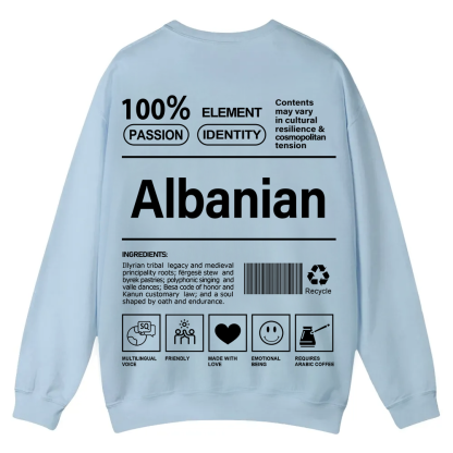 Albanian Unisex Fit  Casual Crewneck Sweatshirt wearishow