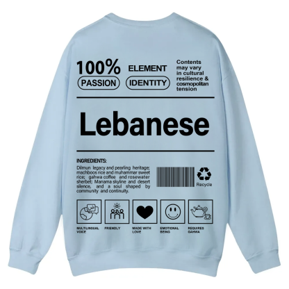 Lebanese Unisex Fit  Casual Crewneck Sweatshirt wearishow