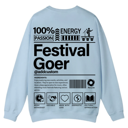 Festival Goer Custom Unisex Casual Crewneck Sweatshirt wearishow