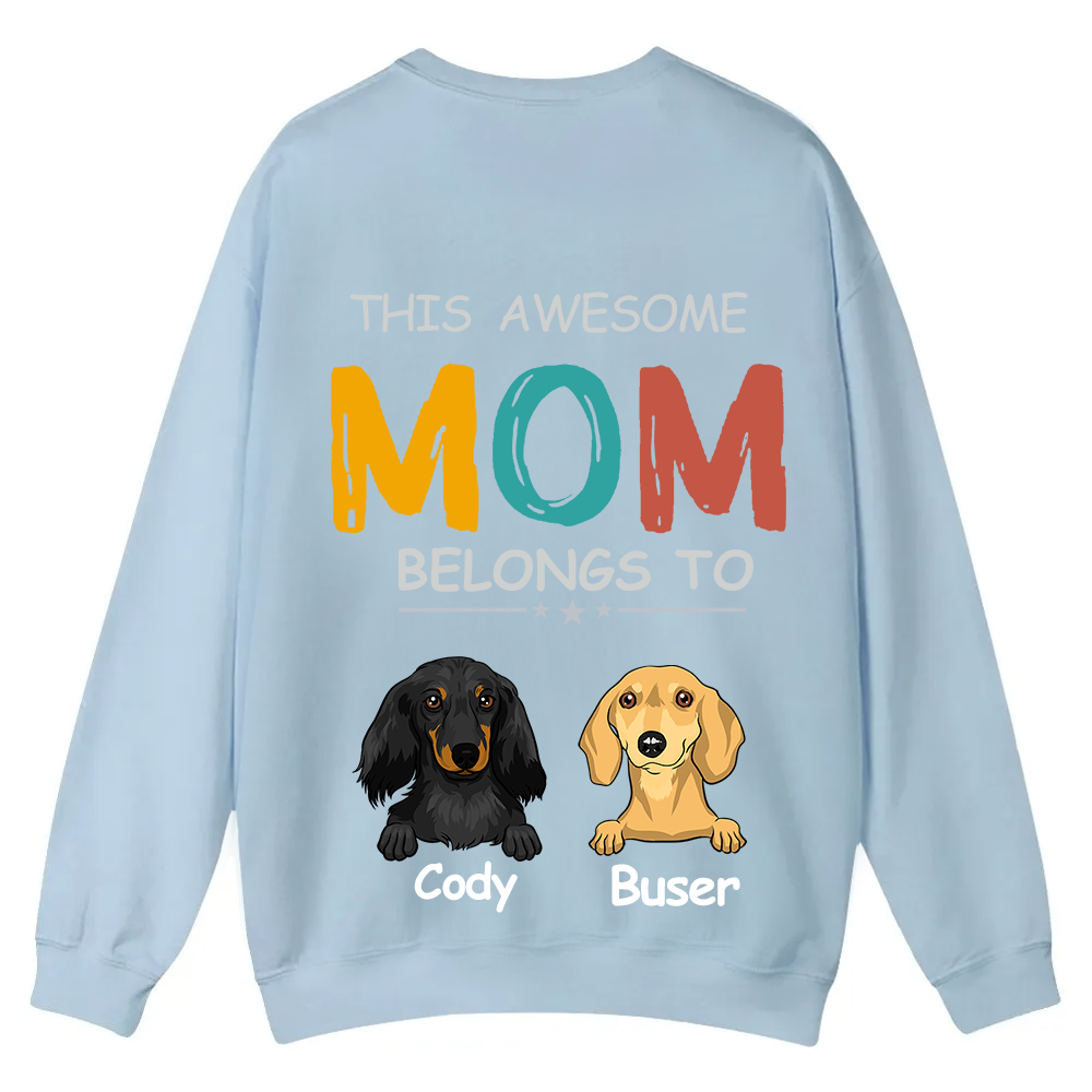 This Awesome Mom/Dad Belongs To - Personalized Custom Unisex Casual Crewneck Sweatshirt