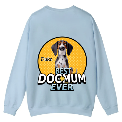 Best Dog Mom For Furry Kid - Personalized Custom Unisex Casual Crewneck Sweatshirt wearishow