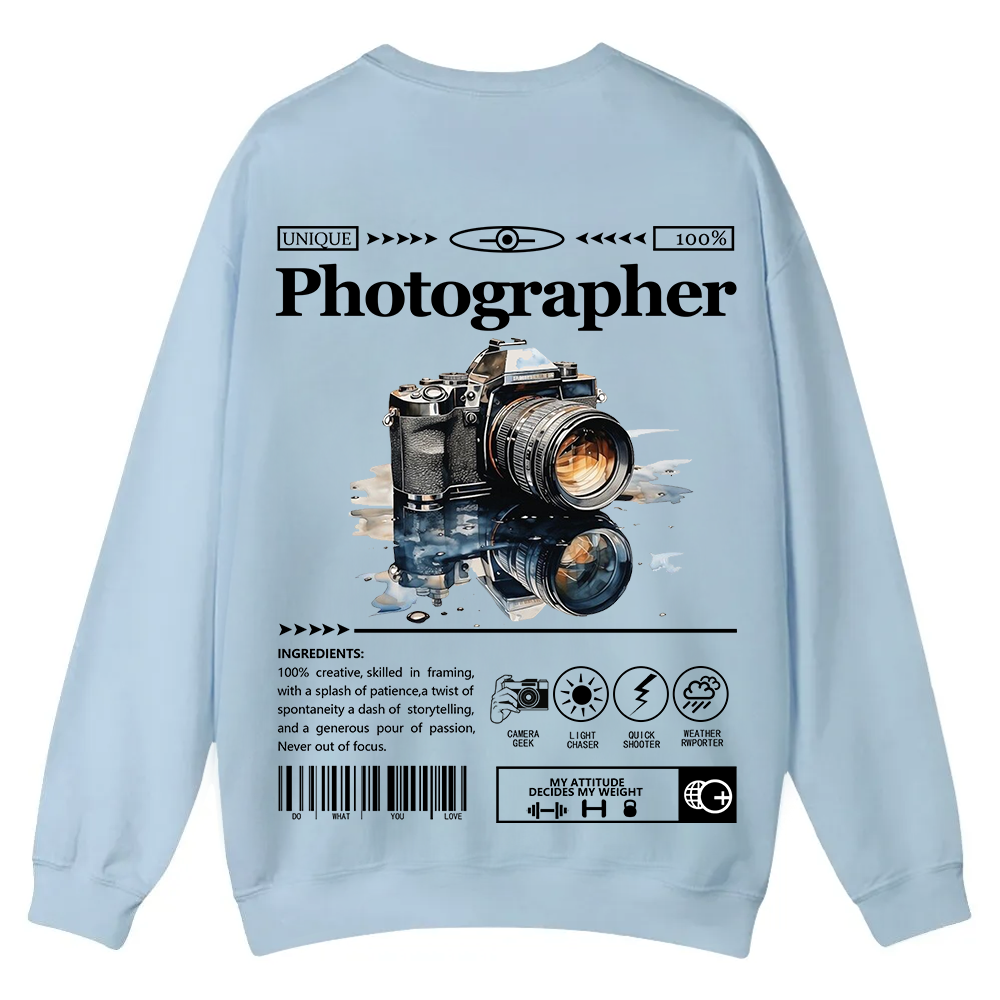 Photographer Casual Crewneck Sweatshirt wearishow