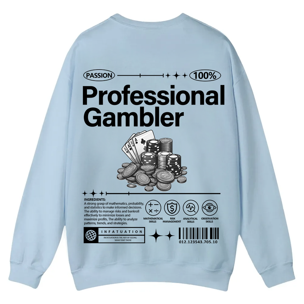 Professional Gambler Casual Crewneck Sweatshirt wearishow