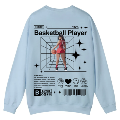 Basketball Player Casual Crewneck Sweatshirt wearishow