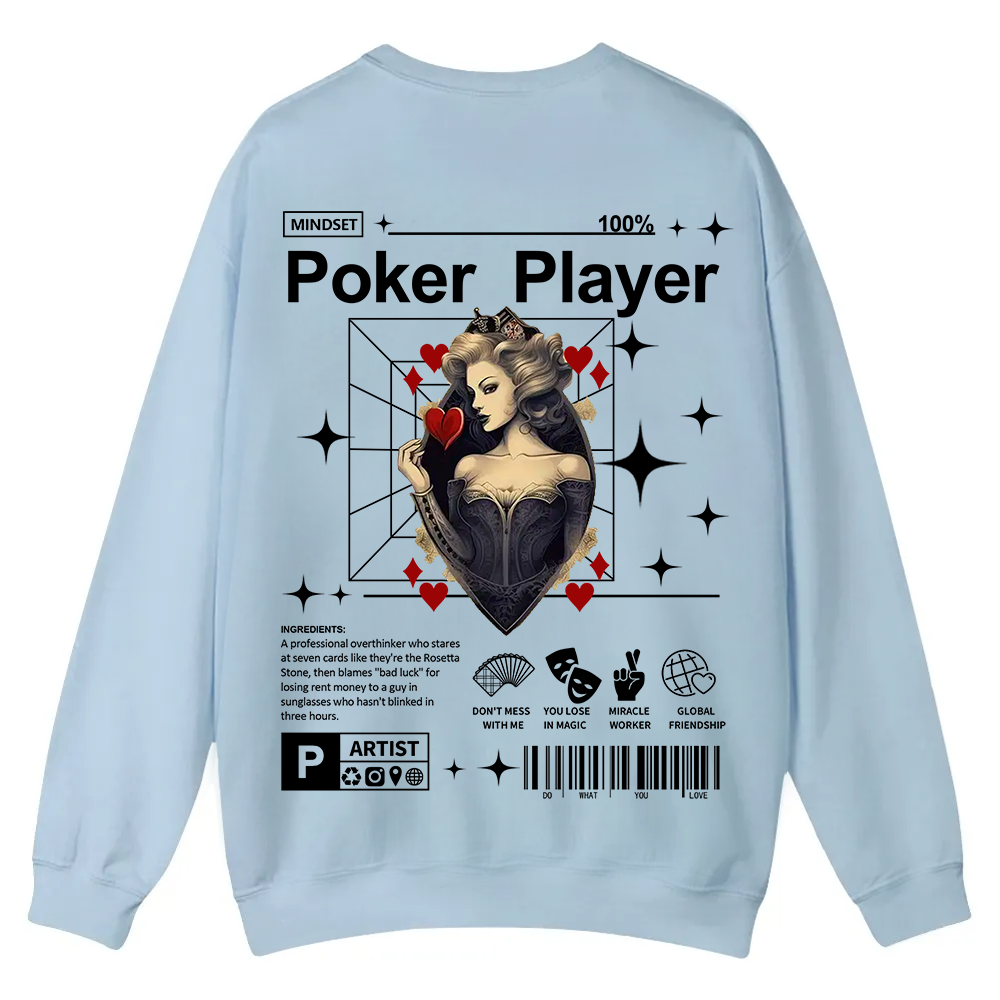 Poker Player Casual Crewneck Sweatshirt wearishow