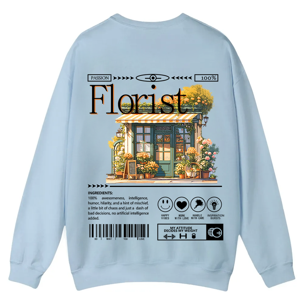 Florist Casual Crewneck Sweatshirt wearishow