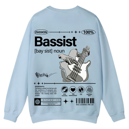 Bassist Casual Crewneck Sweatshirt wearishow