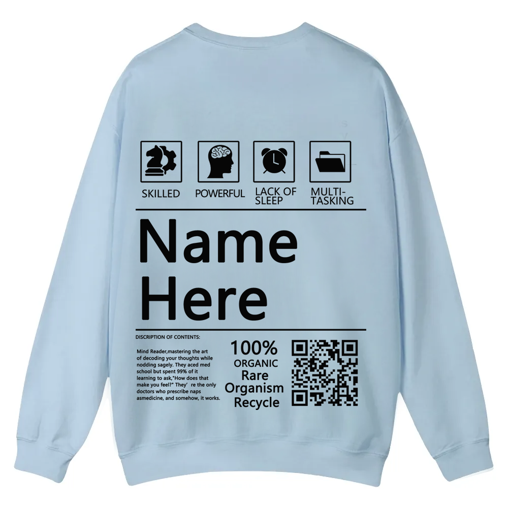 QR Code Customized Unisex Crew Sweatshirt