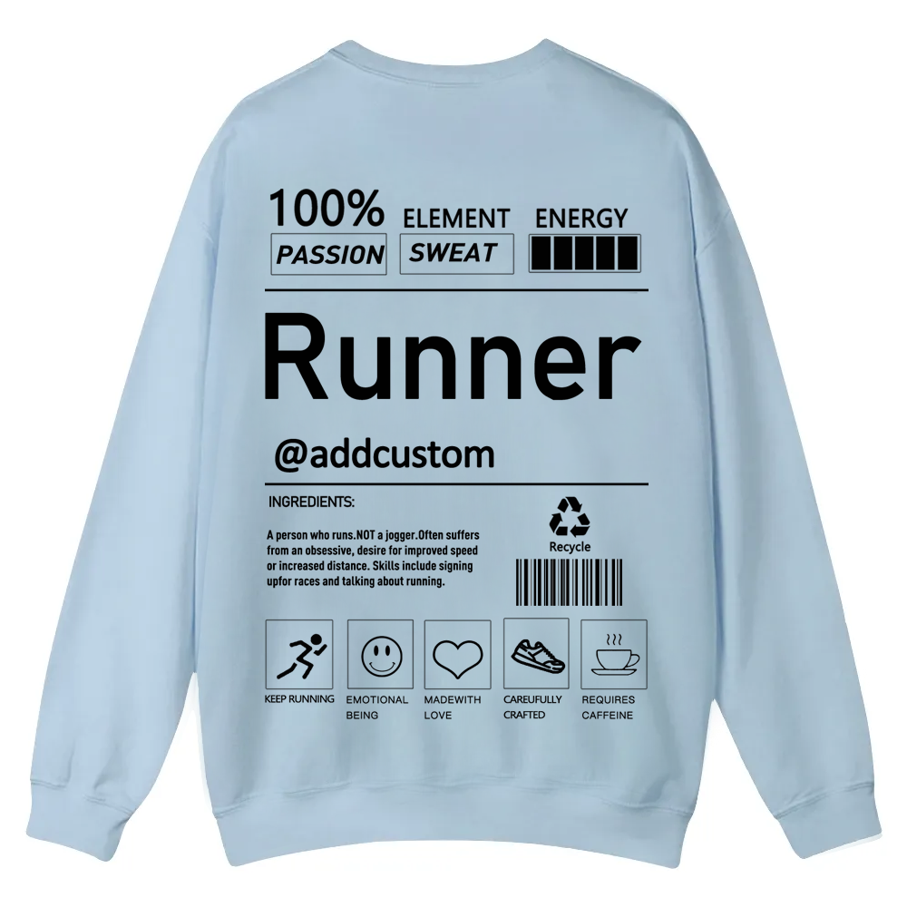Addcustom Runner Casual Crewneck Sweatshirt