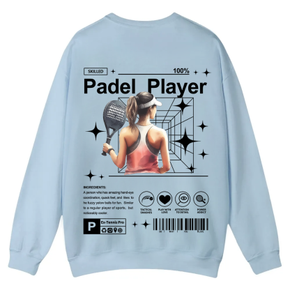 Padel Player Casual Crewneck Sweatshirt wearishow