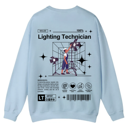 Lighting Technician Casual Crewneck Sweatshirt wearishow