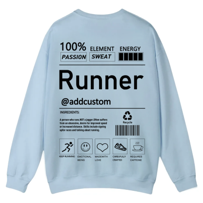 Addcustom Runner Casual Crewneck Sweatshirt