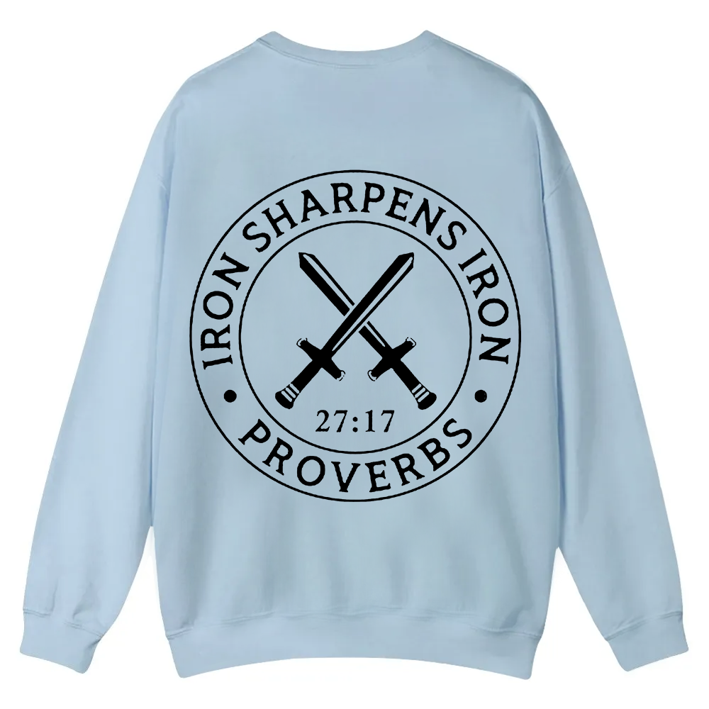 Iron Sharpens Iron PRVOERBS 27:17 Christian Casual Crewneck Sweatshirt wearishow