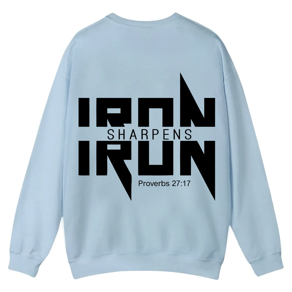 Iron Sharpens Iron Christian Casual Crewneck Sweatshirt wearishow