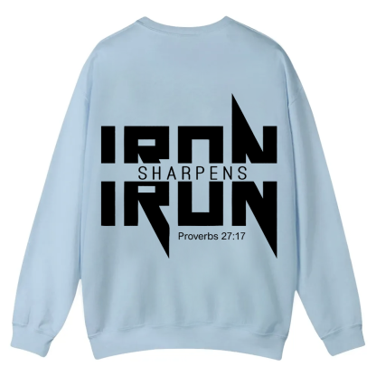 Iron Sharpens Iron Christian Casual Crewneck Sweatshirt wearishow