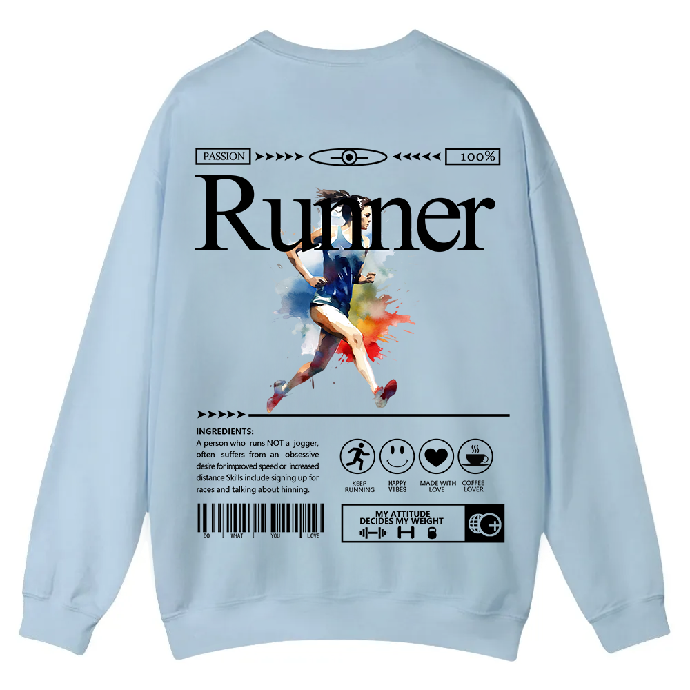 Runner Casual Crewneck Sweatshirt wearishow