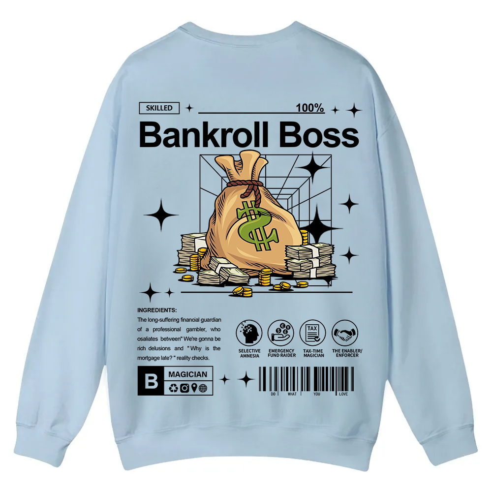 Bankroll Boss Casual Crewneck Sweatshirt wearishow