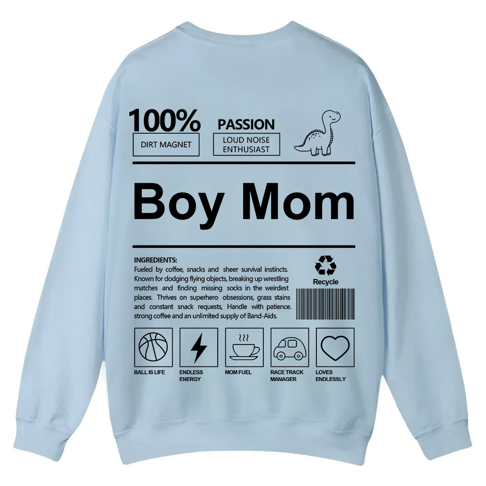 Boy Mom Casual Crewneck Sweatshirt wearishow