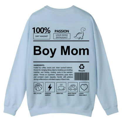 Boy Mom Casual Crewneck Sweatshirt wearishow