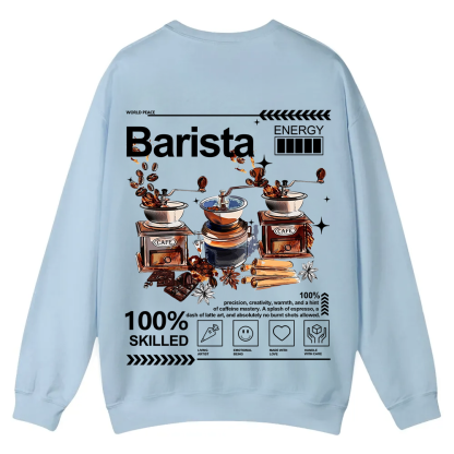 Barista Casual Crewneck Sweatshirt wearishow