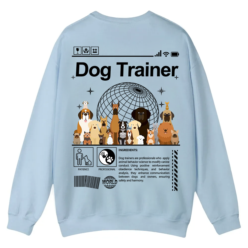 Dog Trainer Casual Crewneck Sweatshirt wearishow