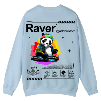Addcustom Raver Casual Crewneck Sweatshirt wearishow