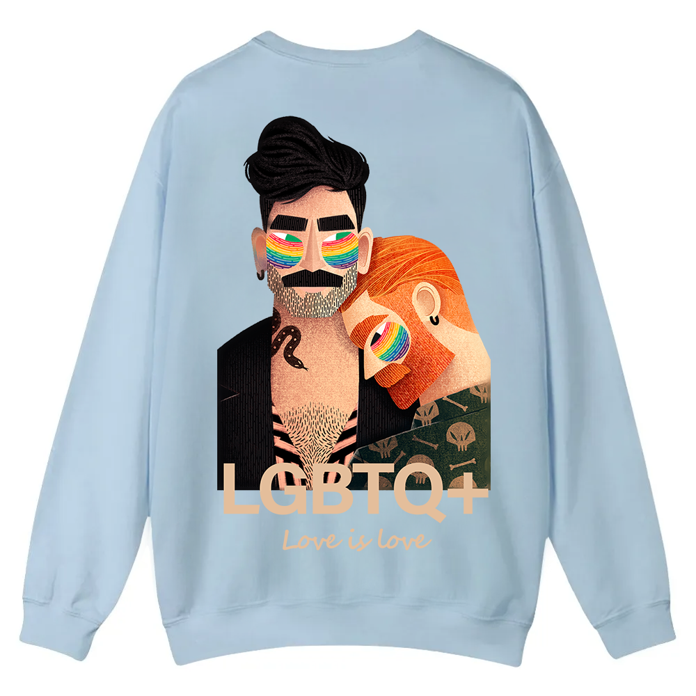 Lgbtq+ Love Is Love Casual Crewneck Sweatshirt wearishow