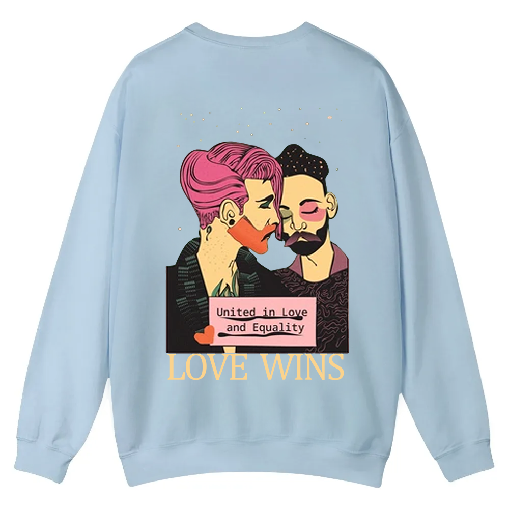 United in Love and Equality Love Wins Casual Crewneck Sweatshirt wearishow