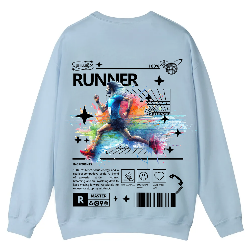 Runner Casual Crewneck Sweatshirt wearishow