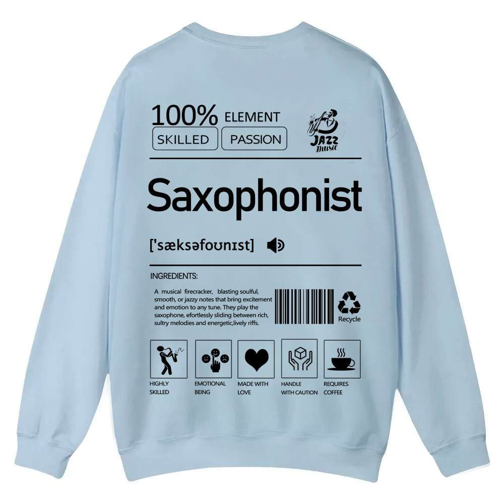 Saxophonist Unisex  Casual Crewneck Sweatshirt wearishow