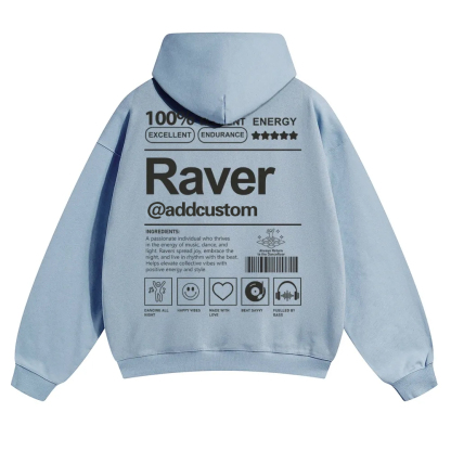 Addcustom Raver Solid Color Hoodie wearishow