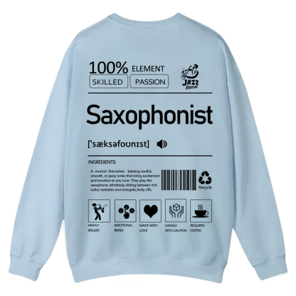 Saxophonist Unisex  Casual Crewneck Sweatshirt wearishow