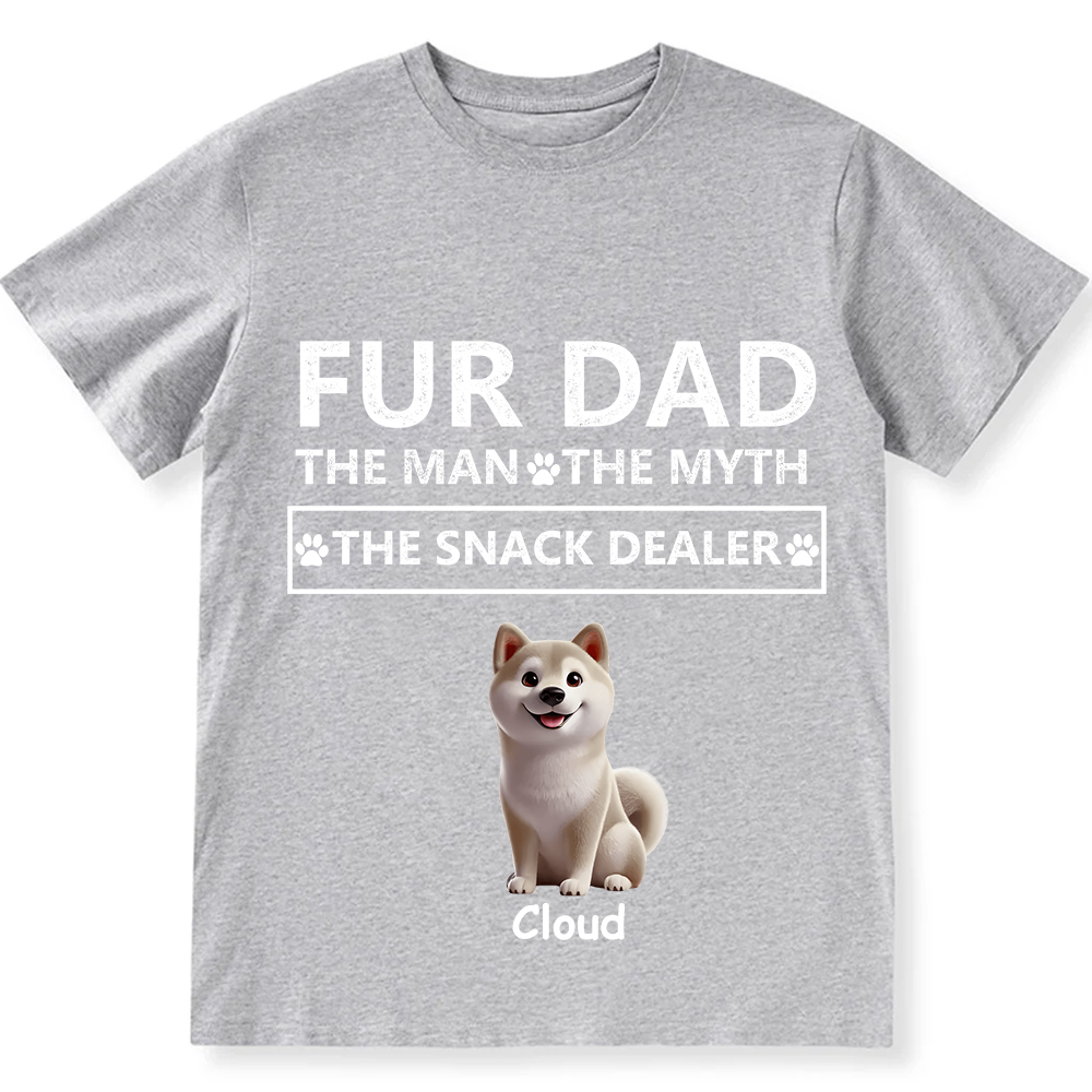 Fur Dad The Man The Myth The Snack Dealer  - Personalized Custom Unisex  Washed T-shirt