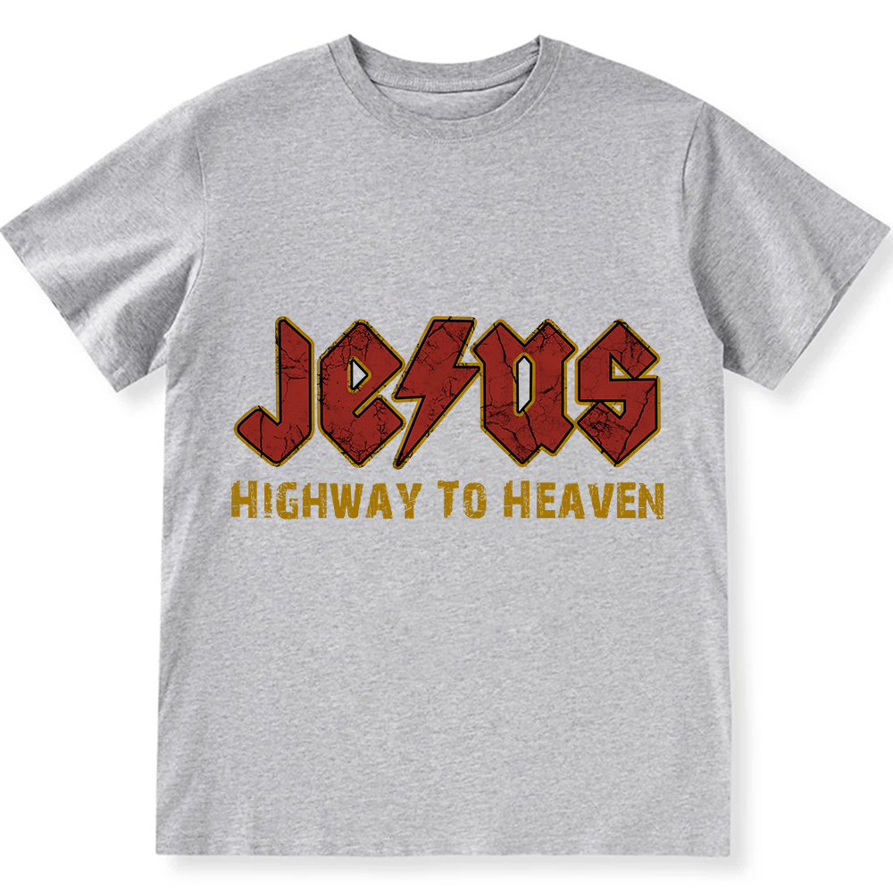 Jesus Highway To Heaven Unisex Fit Cotton T-Shirt wearishow