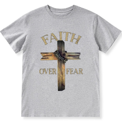Faith Over Fear Cross Unisex Fit Cotton T-Shirt wearishow